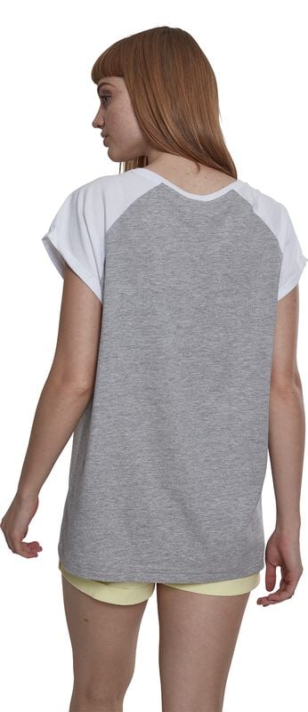 Rock Revival "Ladies Contrast Raglan Tee" T-Shirt Greying/white By Urban Classics