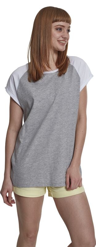 rock revival "Ladies Contrast Raglan Tee" T-Shirt greying/white by Urban Classics