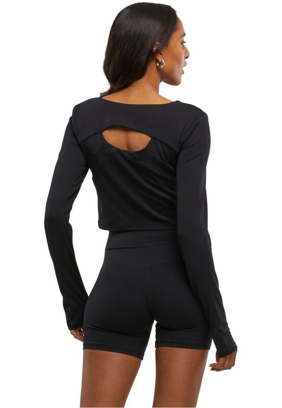Rock Revival "Ladies' Cropped Sports Top" Long-sleeve Shirt Black By Urban Classics