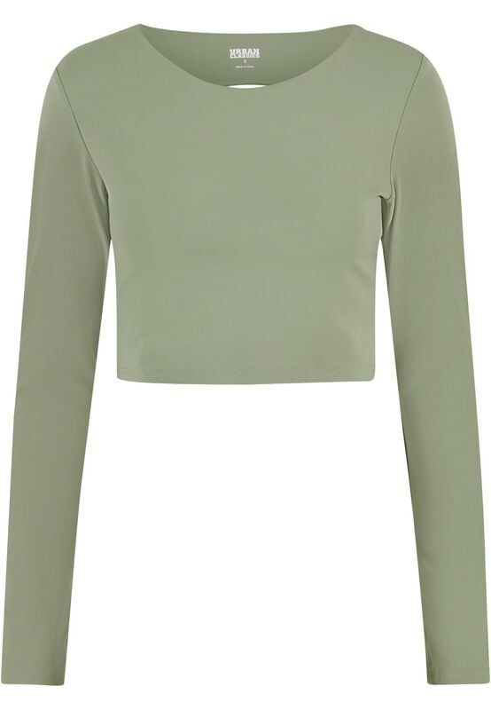 Rock Revival "Ladies' Cropped Sports Top" Long-sleeve Shirt Green By Urban Classics