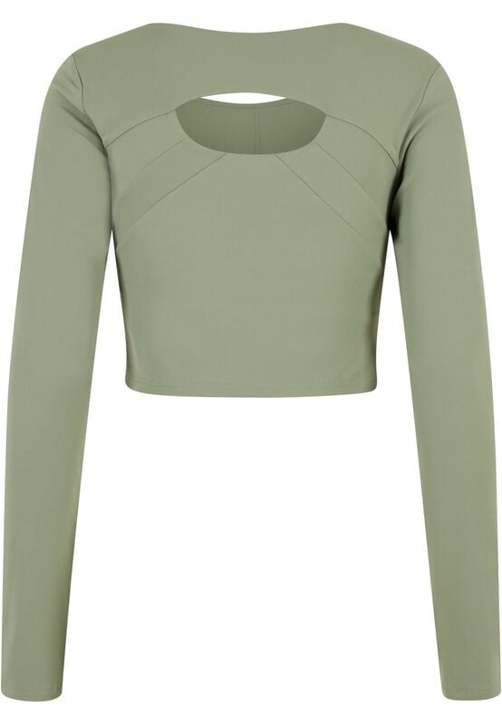 Rock Revival "Ladies' Cropped Sports Top" Long-sleeve Shirt Green By Urban Classics