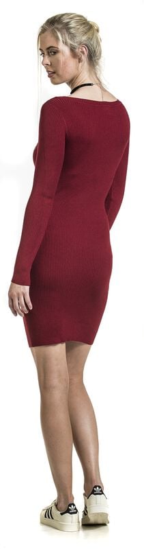 Rock Revival "Ladies Cut Out Dress" Mini Dress Burgundy By Urban Classics