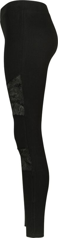Rock Revival "Ladies Lace Inset Leggings" Leggings Black By Urban Classics
