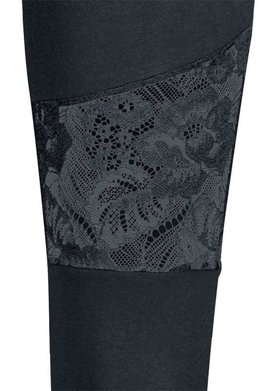 Rock Revival "Ladies Lace Inset Leggings" Leggings Black By Urban Classics