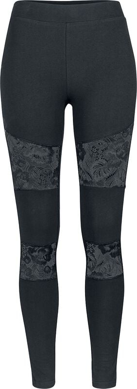 rock revival "Ladies Lace Inset Leggings" Leggings black by Urban Classics
