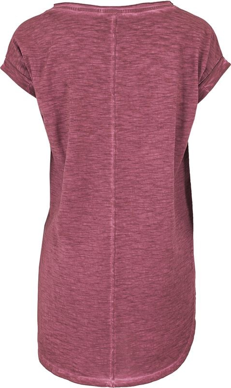 Rock Revival "Ladies Long Back Shaped Spray Dye Tee" T-Shirt Burgundy By Urban Classics