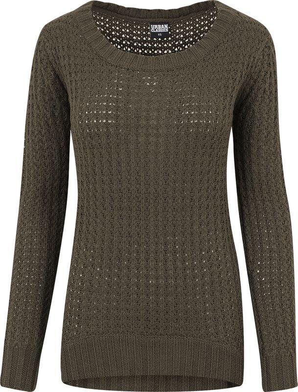 Rock Revival "Ladies Long Wideneck Sweater" Knit Jumper Olive By Urban Classics