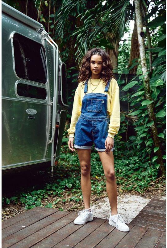 rock revival "Ladies’ organic short dungarees" Dungarees blue by Urban Classics