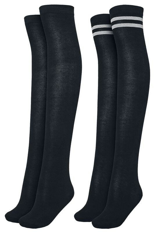 rock revival "Ladies Overknee Socks 2-Pack" Knee Socks black/black-grey by Urban Classics