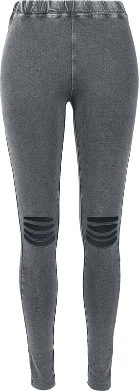rock revival "Ladies Slashed Knee Leggings" Leggings mottled grey by Urban Classics