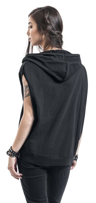 Rock Revival "Ladies Sleeveless Terry High Neck Hoodie" T-Shirt Black By Urban Classics