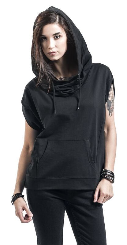rock revival "Ladies Sleeveless Terry High Neck Hoodie" T-Shirt black by Urban Classics