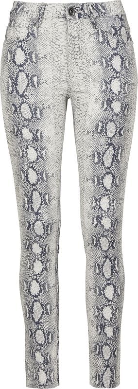 rock revival "Ladies Snake Stretch Twill Skinny Pants" Cloth Trousers old white-grey by Urban Classics