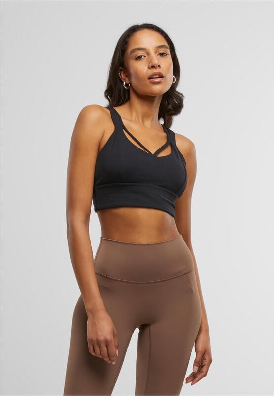 rock revival "Ladies' Sports Bra crossed" Bustier black by Urban Classics