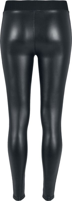 Rock Revival "Ladies Tech Mesh Faux Leather Leggings" Leggings Black By Urban Classics