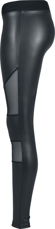 Rock Revival "Ladies Tech Mesh Faux Leather Leggings" Leggings Black By Urban Classics