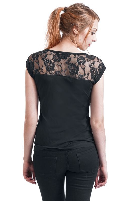 Rock Revival "Ladies Top Laces Tee" T-Shirt Black By Urban Classics