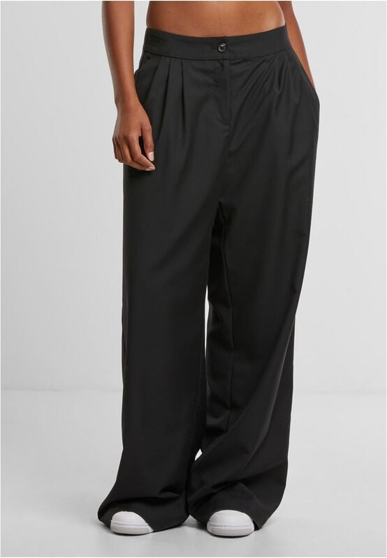 Rock Revival "Ladies' Wide Leg Trousers" Cloth Trousers Black By Urban Classics