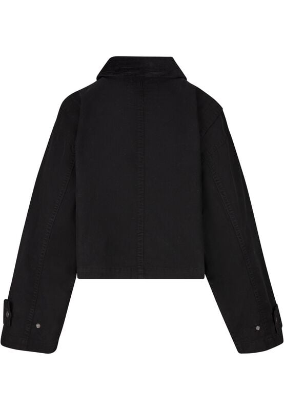 Rock Revival "Ladies' Workwear Cropped Cotton Jacket" Mid-Season Jackets Black By Urban Classics