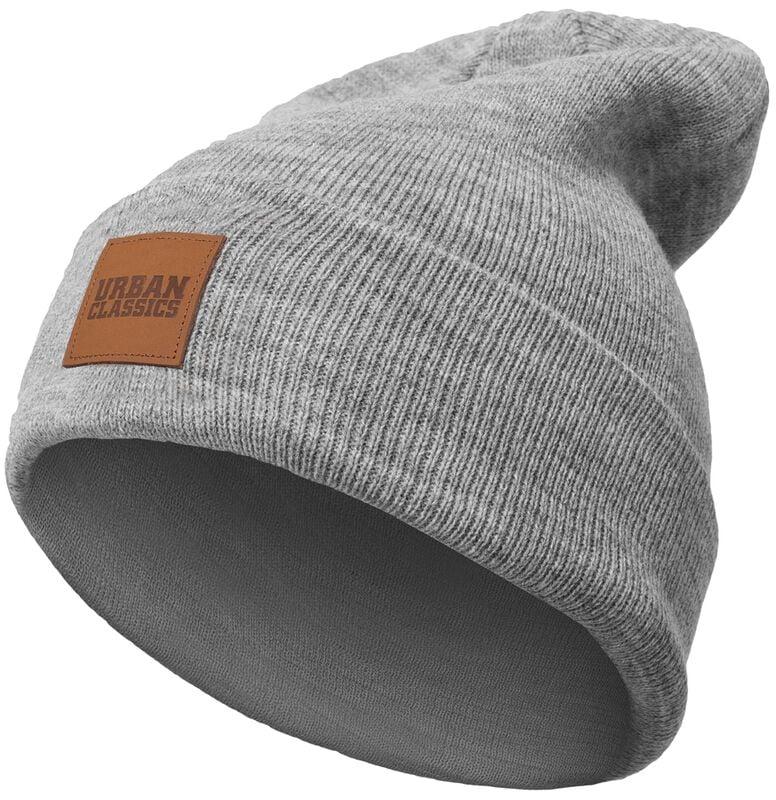 rock revival "Leatherpatch Long Beanie" Beanie mottled grey by Urban Classics