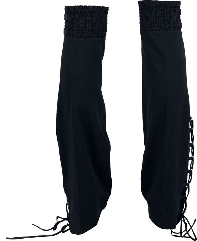 Rock Revival "Leg Warmers With Lacing And Buckles" Knee Socks Black By Gothicana By EMP