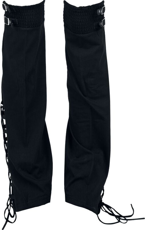 rock revival "Leg Warmers with Lacing and Buckles" Knee Socks black by Gothicana by EMP