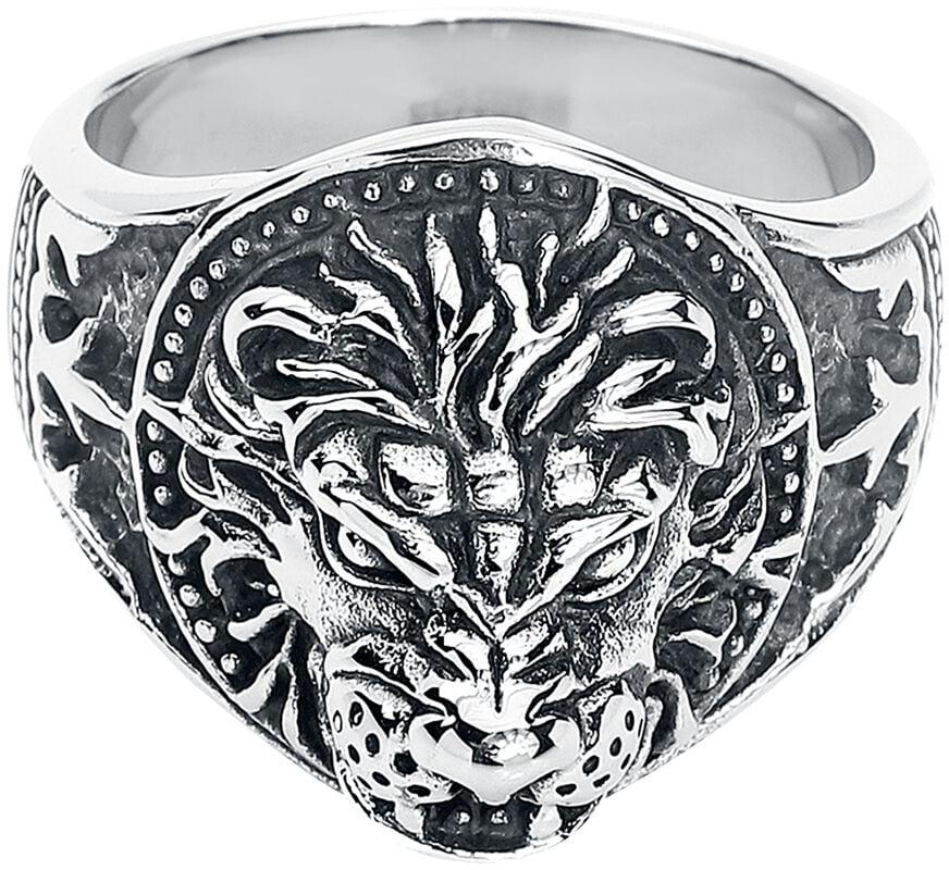 rock revival "Lion" Ring silver-coloured by etNox hard and heavy