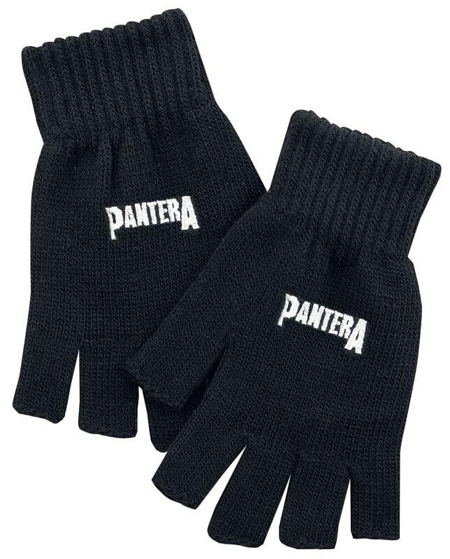 rock revival "Logo" Fingerless gloves black by Pantera
