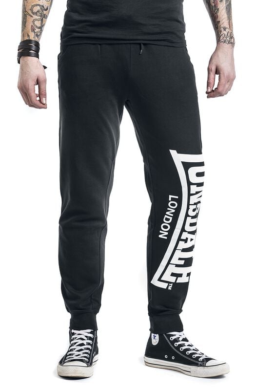 Rock Revival "Logo Large" Tracksuit Trousers Black By Lonsdale London