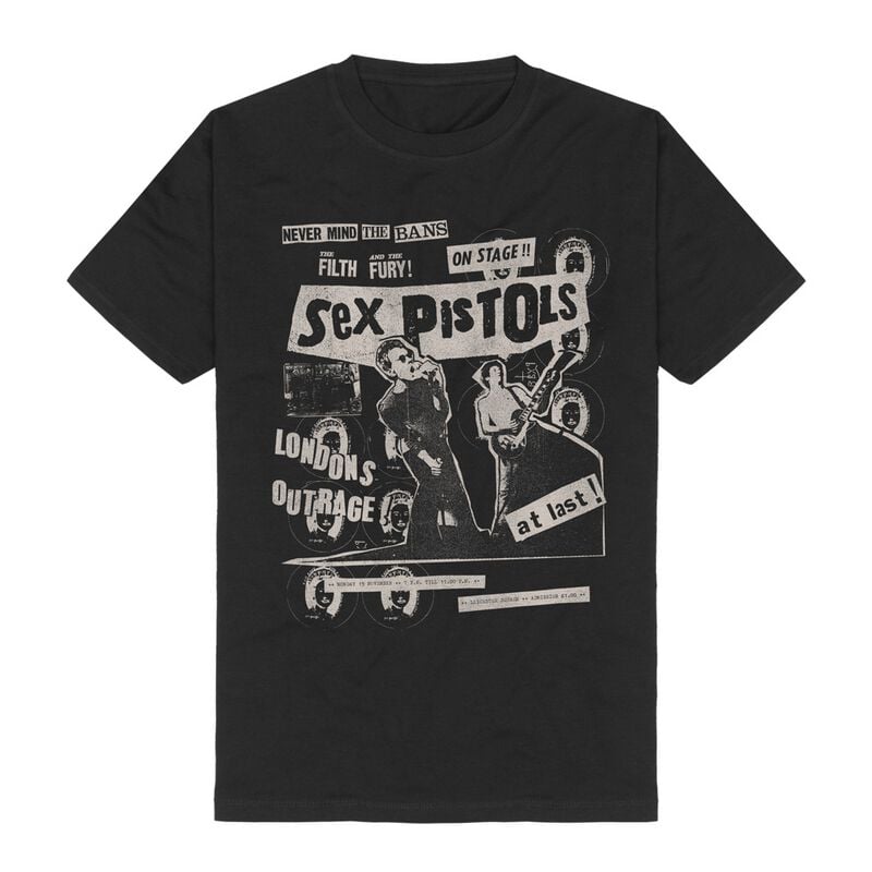 rock revival "London's Outrage" T-Shirt black by Sex Pistols