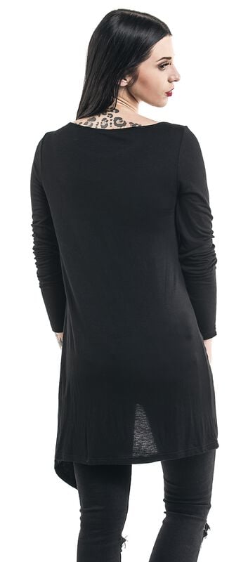 Rock Revival "Long Asymmetric Longsleeve" Long-sleeve Shirt Black By Forplay