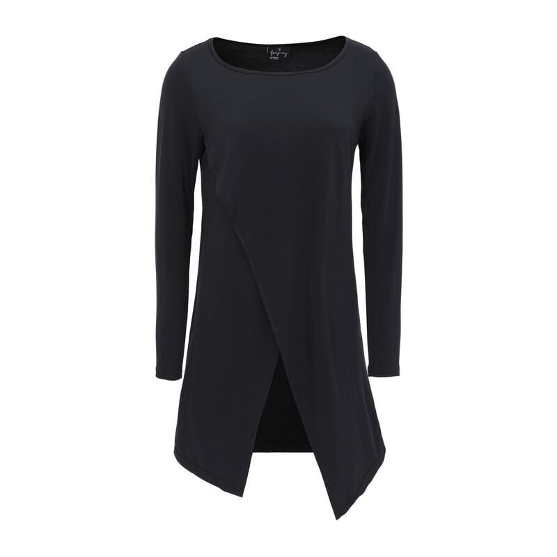 Rock Revival "Long Asymmetric Longsleeve" Long-sleeve Shirt Black By Forplay