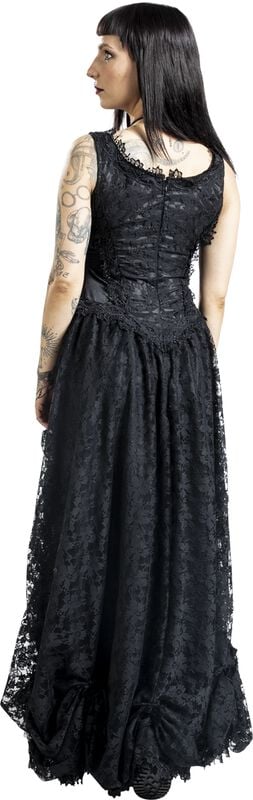 Rock Revival "Long Gothic Dress" Maxi Dress Black-pink By Sinister Gothic