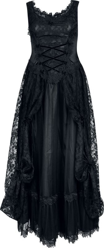 Rock Revival "Long Gothic Dress" Maxi Dress Black-pink By Sinister Gothic