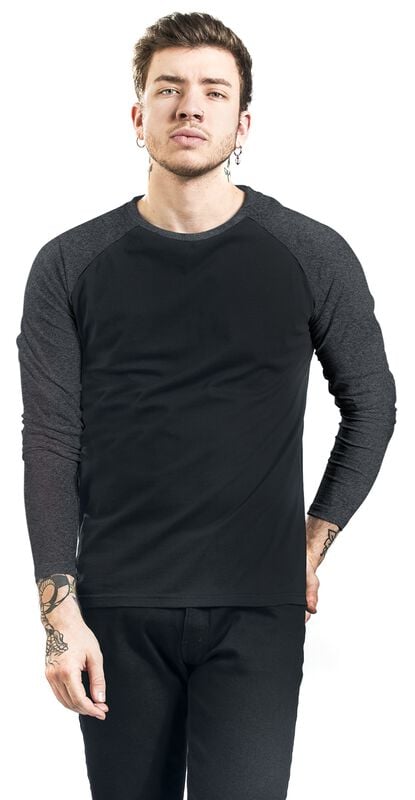 Rock Revival "Long Raglan Road" Long-sleeve Shirt Black-dark Grey By RED By EMP