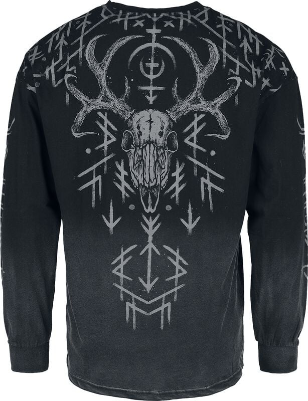 Rock Revival "Long Sleeve With Runes Print" Long-sleeve Shirt Black-grey By Black Premium By EMP