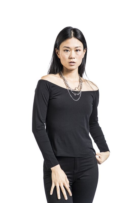 rock revival "Long-sleeved Top" Long-sleeve Shirt black by Black Premium by EMP