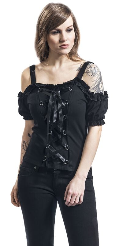 rock revival "Luise" T-Shirt black by Gothicana by EMP