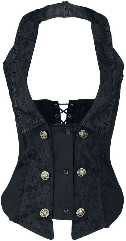 rock revival "Melissa Waist Coat" Underbust Corsage black by Burleska