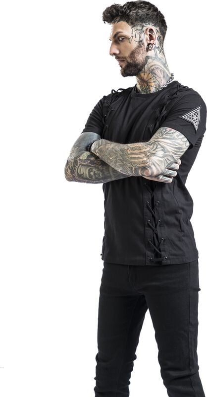 rock revival "Mens’ black Gunner top" T-Shirt black by Chemical Black