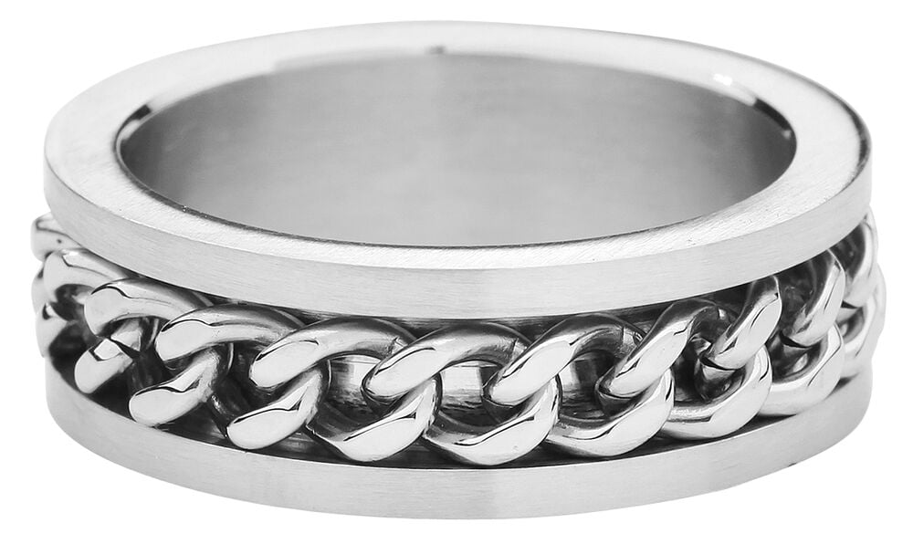 rock revival "Mesh Steel" Ring silver-coloured by etNox hard and heavy