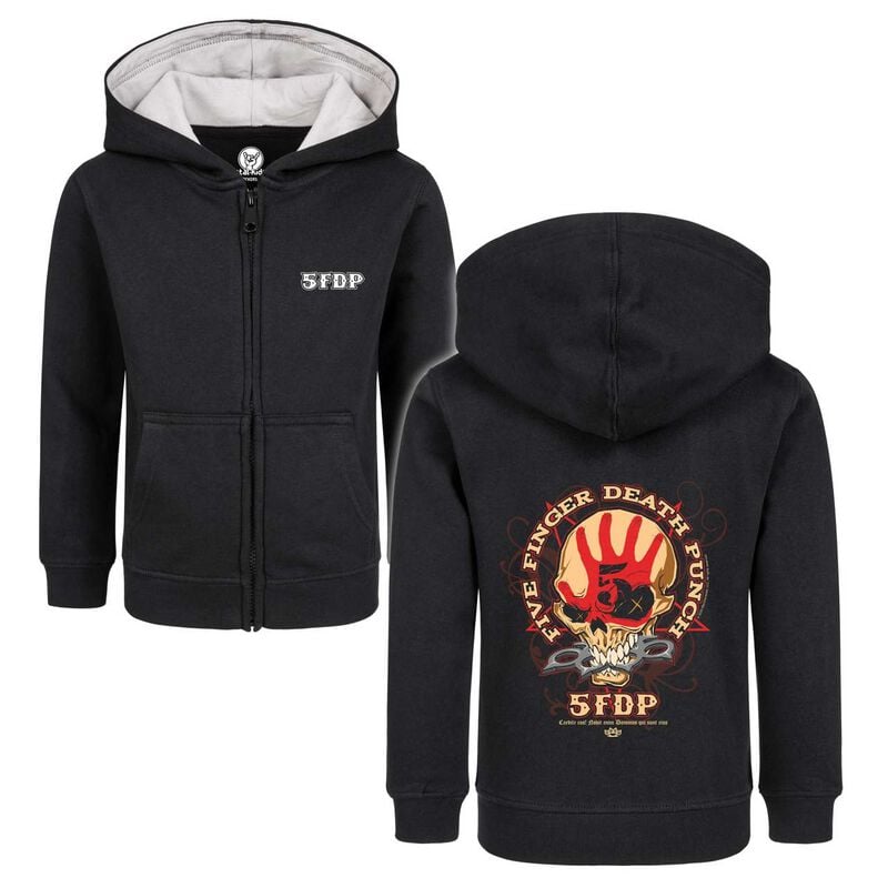 rock revival "Metal-Kids - Knucklehead" Kids' hooded jackets black by Five Finger Death Punch