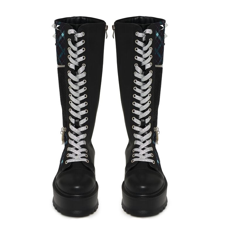 Rock Revival "Monster High - Frankie Stein Firecracker Platform Boots" Laced Boots Black-green By KOI