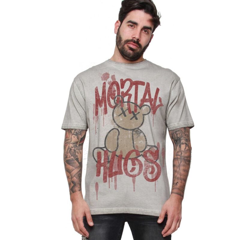 rock revival "Mortal Hugs Men's T-shirt" T-Shirt light grey by Outer Vision