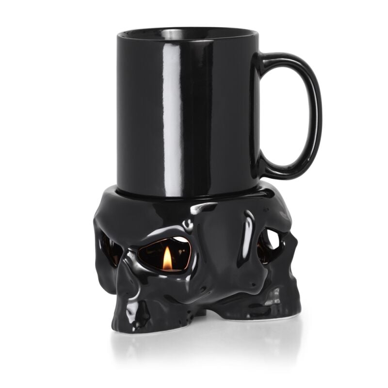 rock revival "Mug with cup warmer Skull" Cup black by Alchemy England
