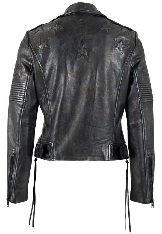 Rock Revival "MWWona W25 Slimfit" Leather Jacket Black By Mauritius