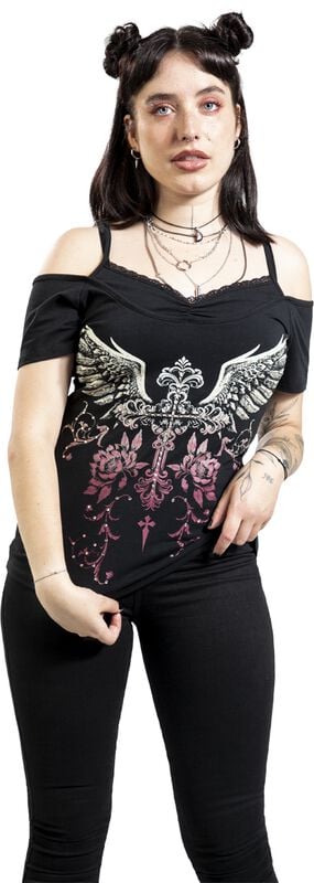 Rock Revival "Mystical Flowers" T-Shirt Black By Rock Rebel By EMP