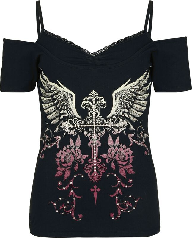 rock revival "Mystical Flowers" T-Shirt black by Rock Rebel by EMP