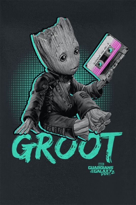 Rock Revival "Neon Groot" T-Shirt Black By Guardians Of The Galaxy