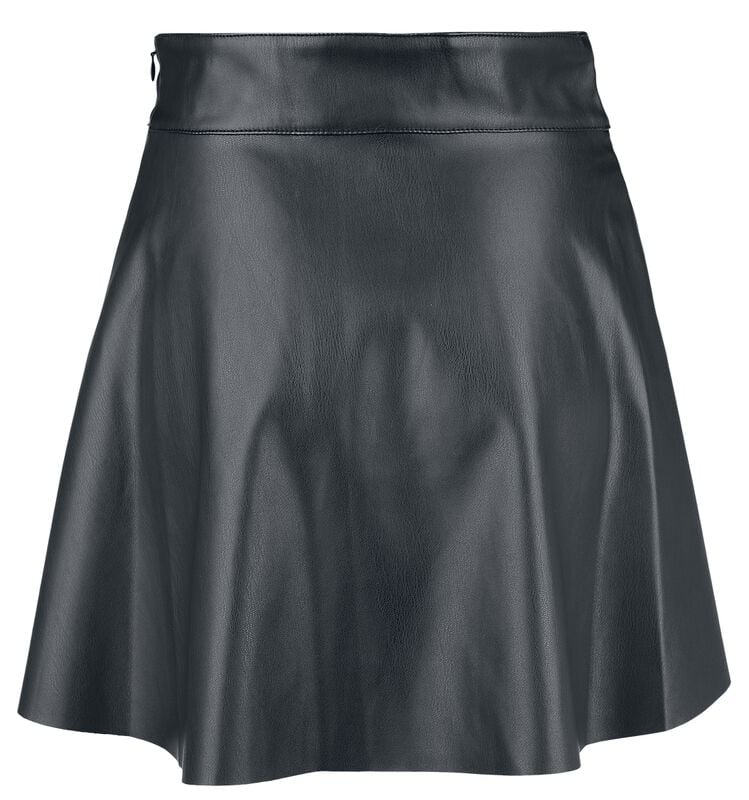 Rock Revival "NMandy PU HW Flared Skirt WVN NOOS" Mini Skirt Black By Noisy May